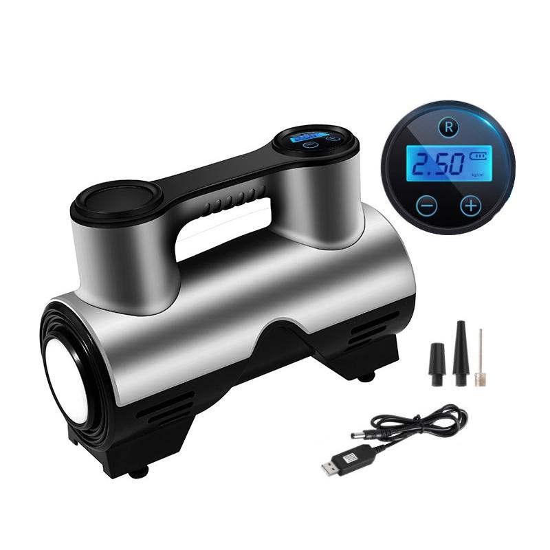 12V Wireless Vehicle Tire Inflator Air Pump Mini Car Tyre Air Compressor with Emergency Lighting for Car Bicycle Motorcycle Ball