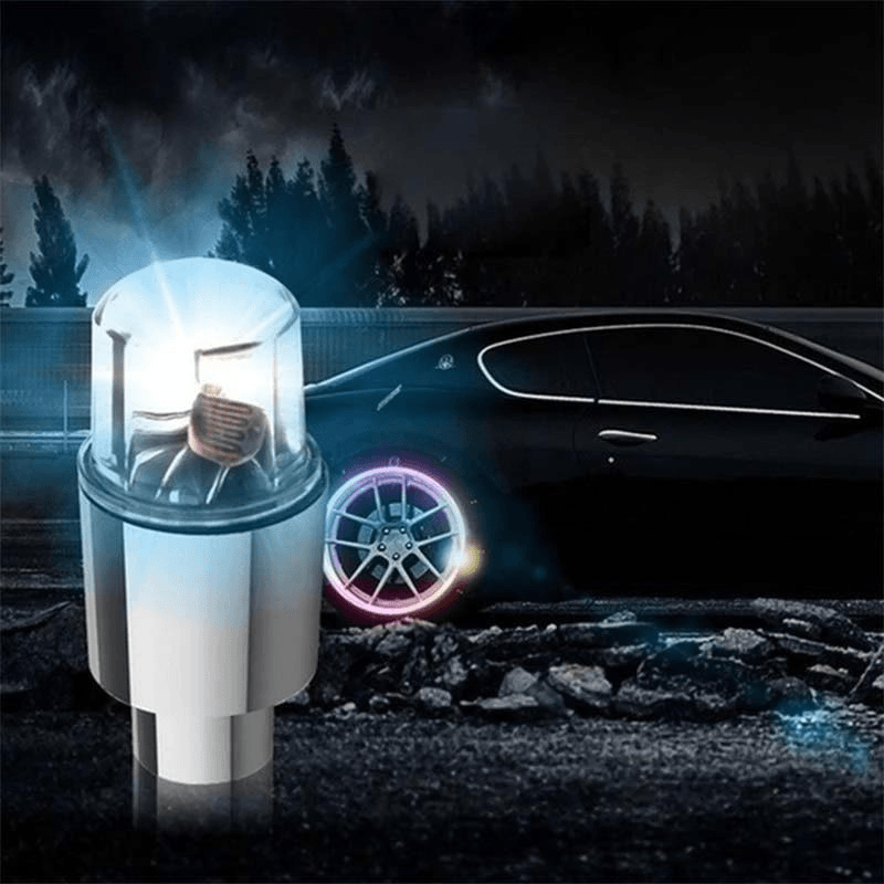 Car Light Alloy Air Cover Tire Valve Stem LED Light Flash Color Sensor - EAEOO