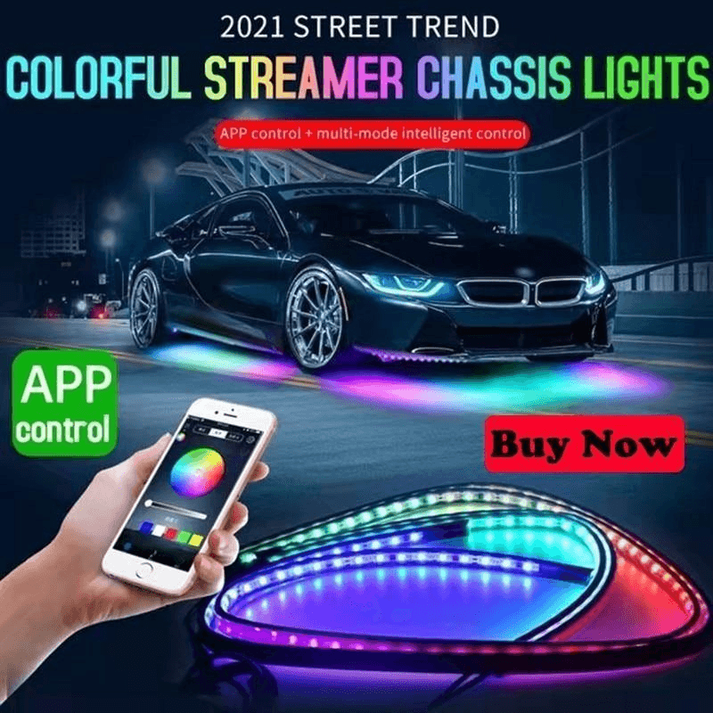 Car Underglow Light Flexible Strip LED Underbody Lights Remote /APP Control Car Led Neon Light RGB Decorative Atmosphere Lamp - EAEOO