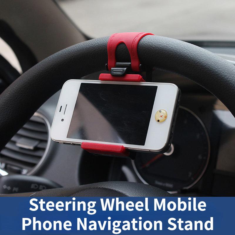 Car Steering Wheel Phone Clip Car Portable Phone Holder Navigation Phone Holder Fixed on Steering Wheel - EAEOO