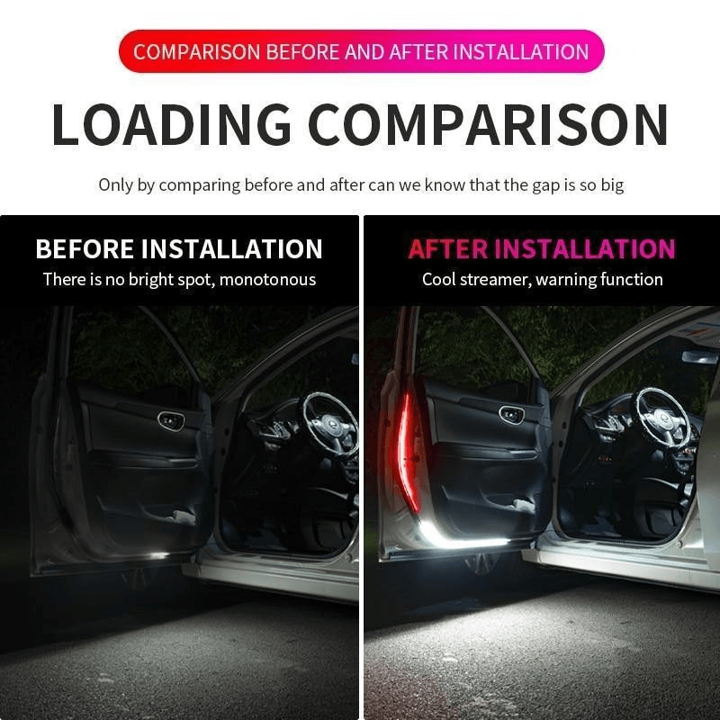 New Car Door Opening Warning Lights 120cm 12v Waterproof Safety Warning Strobe Signal Welcome Decorative Lamp LED Ambient Light - EAEOO