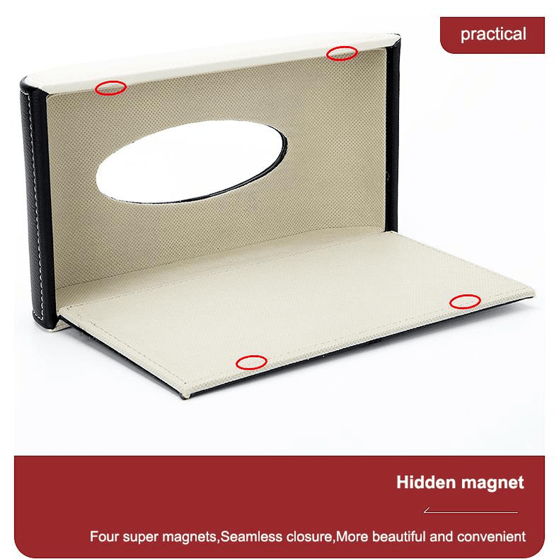 GM Brown and Black Leather Sun Visor Type Tissue Box - EAEOO
