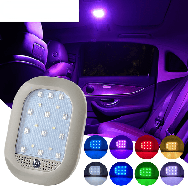 8-color LED Car Interior Reading Light USB Charging - EAEOO