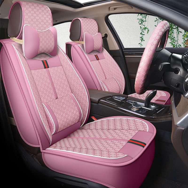 $401.52 Beautiful Plush Fashion Gucci Bee Car Seat Covers Universal Pads  Seat Cushions 9pcs - Black
