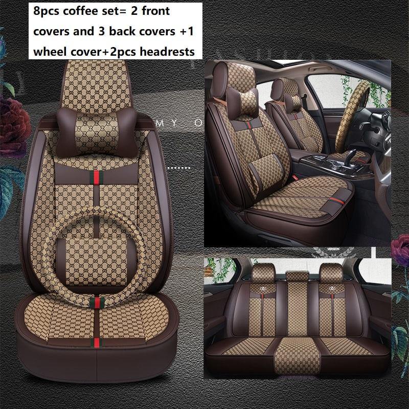 Wholesale Fashion Design Full Set Universal Waterproof Car Seat Cover Well  Fit 5 seats Auto SUV Sedan Pickup for Guccii Material From m.