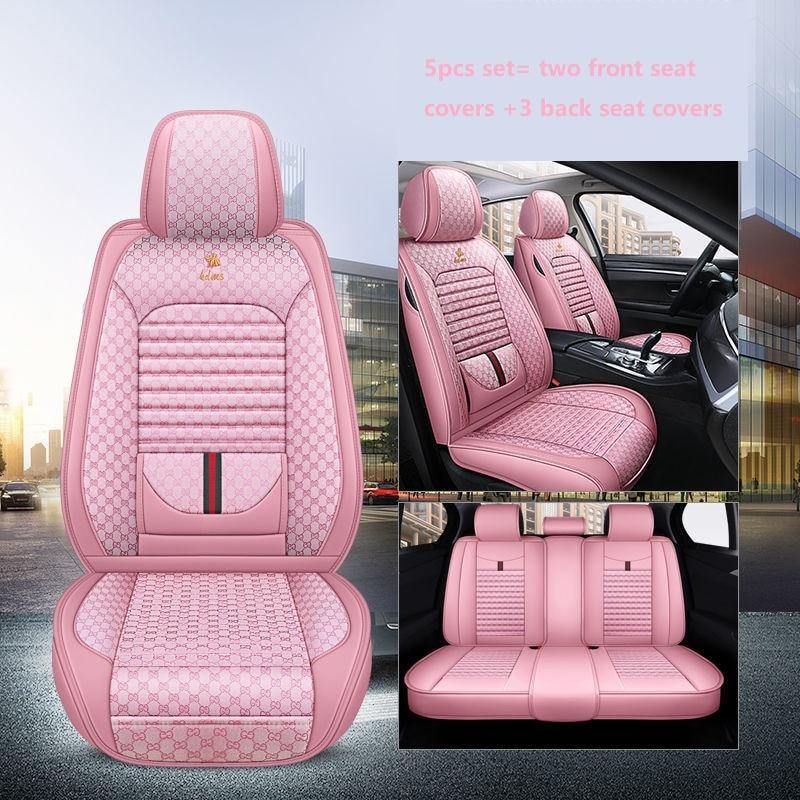 Luxury Gucci Monogram Signature Beige Pattern Car Seat Covers Full