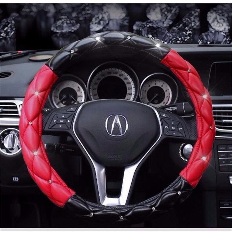 Car Steering Wheel Covers Anti-Slip Leather Universal For Women And Girls 38CM - eaeoo.com