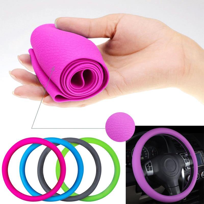 Car Styling Universal Car Silicone Steering Wheel Glove Cover Texture Soft Multi Color Soft Silicon Steering Wheel Accessories - eaeoo.com