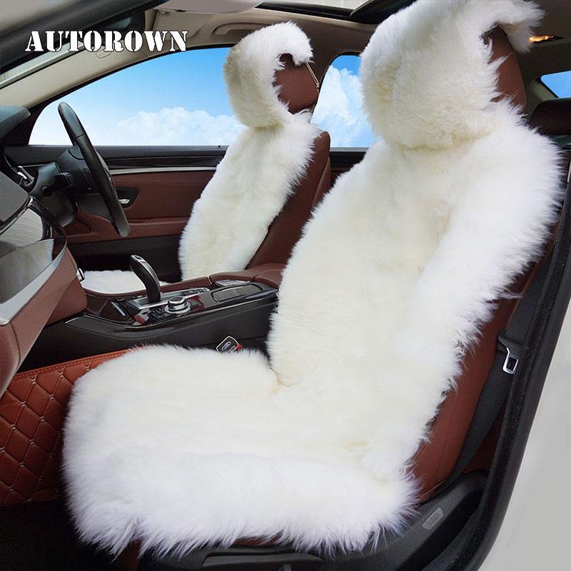 Luxury Universal Car Seat Covers 100% Australian Sheepskin Autumn Winter Warm Fur Seat Cover Auto Interior Accessories - eaeoo.com