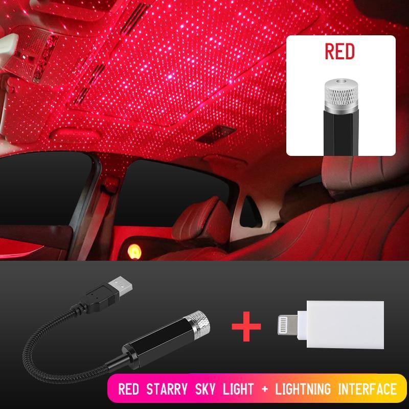 Car Roof Star Light Interior LED Starry Laser Atmosphere Ambient Projector USB Auto Decoration Night Home Decor Galaxy Lights - eaeoo.com