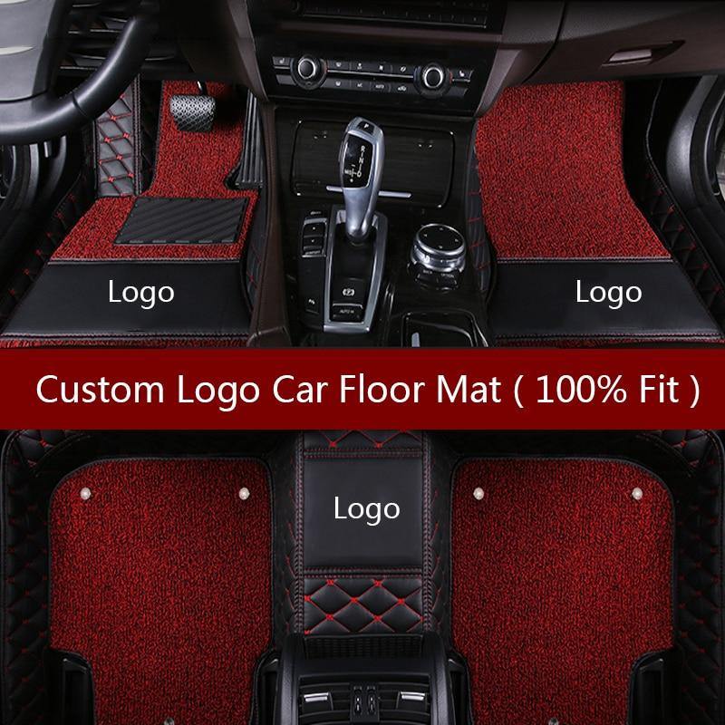Double layers with Logo ECO friendly Material leather waterproof  car floor mats carpets Custom fit 99% vehicle models - eaeoo.com