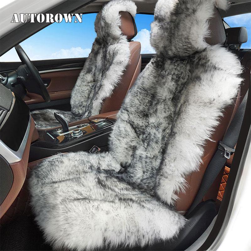 Luxury Universal Car Seat Covers 100% Australian Sheepskin Autumn Winter Warm Fur Seat Cover Auto Interior Accessories - eaeoo.com