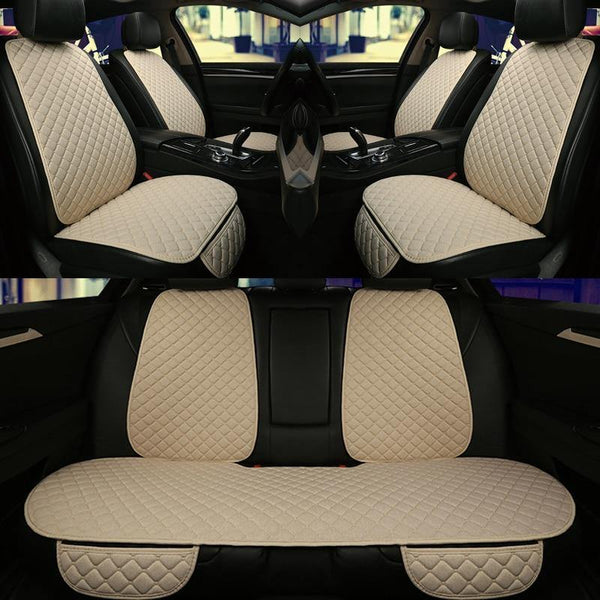 5 Seats Car Seat Covers Set Universal Fit Most Cars Seat Protector with Backrest Automobile Line Cushion Pad Mat for Auto Truck - eaeoo.com