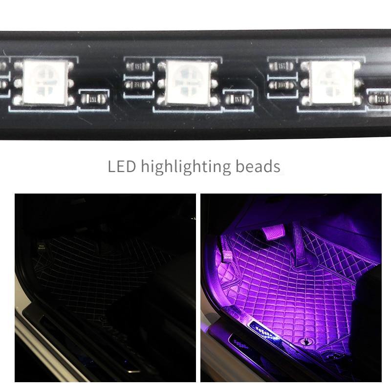 LED Car Foot Light Ambient Lamp With USB Wireless Remote Music Control Multiple Modes Automotive Interior Decorative Lights - eaeoo.com