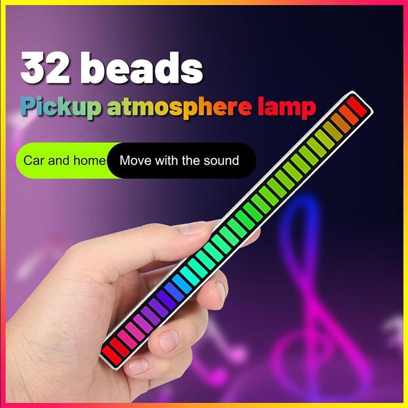 With RGB Sound Control 32-bit Rhythm Ambient Light Color Sound Control Ambient Light - EAEOO