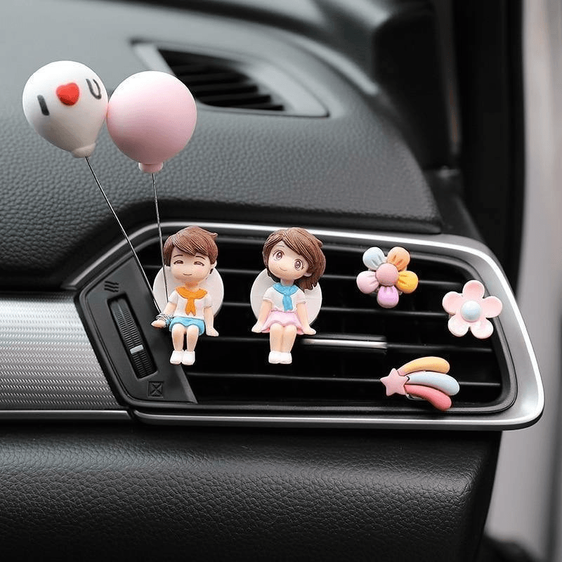Lovely car perfume air conditioning outlet pendant car lovely cartoon Light Aroma creative couple decoration - EAEOO