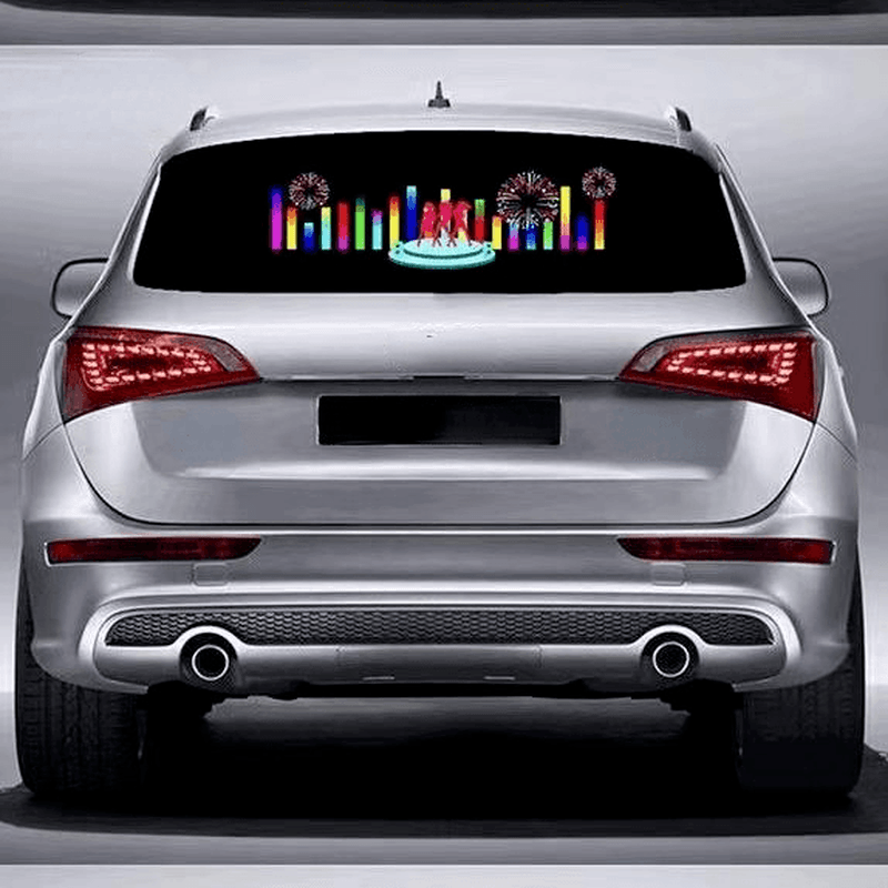 90*25 Automobile LED Equalizer Car Interiror Atmosphere Music Rhythm EL Sheet Sticker Glow Flash Panel Flashing Light - EAEOO