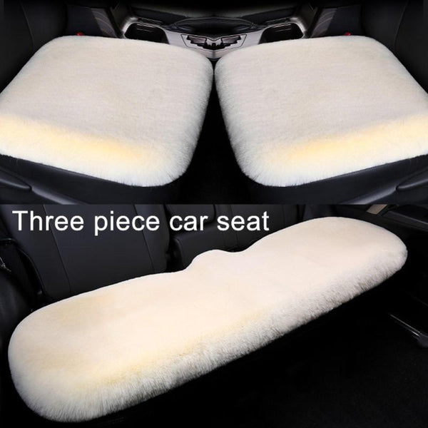 3Pcs/Set Winter Plush Warm Anti-Slip Car Front Rear Seat Pad Cushion Cover Set